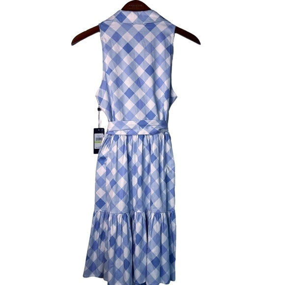 TOMMY HILFIGER NWT Gingham Check Tie Waisted Tiered Dress Size 4  in Blue - Picture 11 of 15